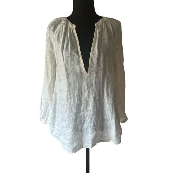 JOIE White 100% Linen Pullover Blouse Top Size XXS - Picture 1 of 7